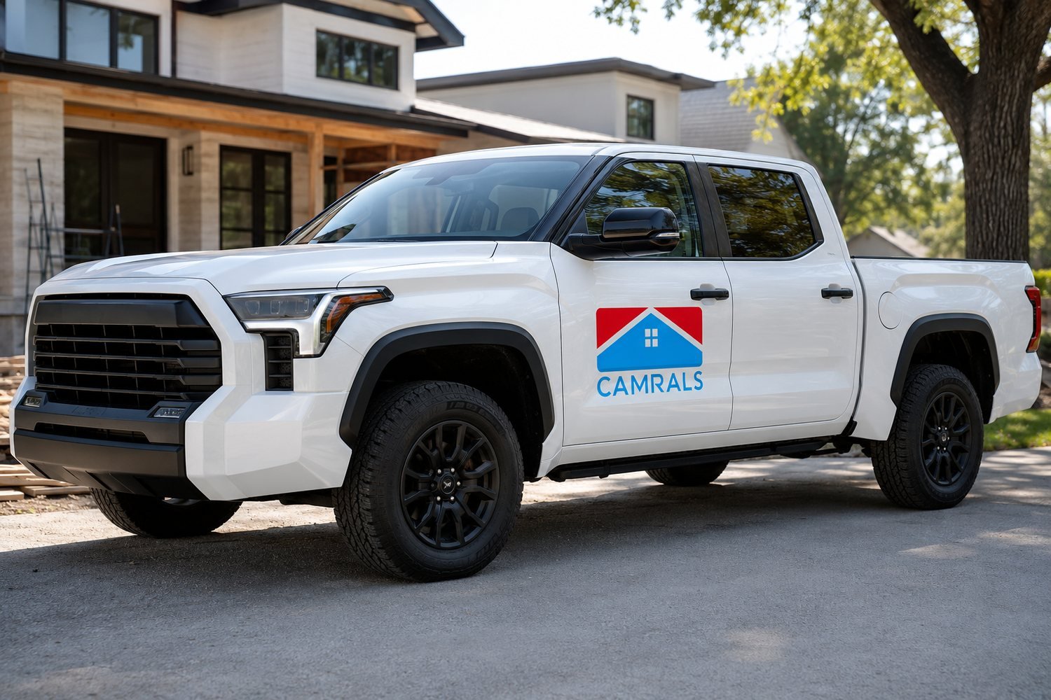 CAMRALS Kitchen and Bath Remodeling branded truck outside a Germantown home