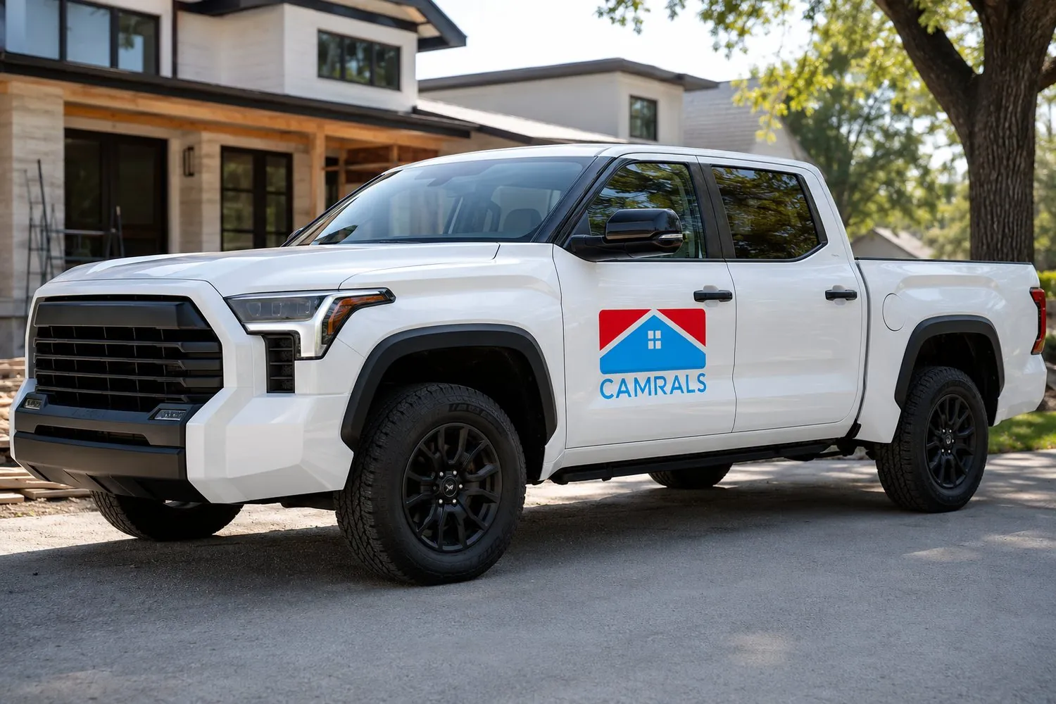 CAMRALS Kitchen and Bath Remodeling branded truck outside a Germantown home